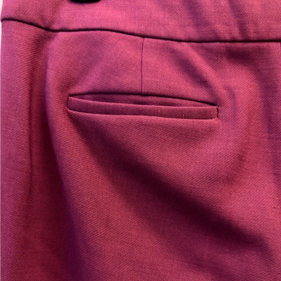 J. Crew Campbell Women's Burgundy Maroon Berry Crop Pants Tailored Wool Blend - Picture 6 of 14